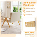 Loveseat Sofa with Armrests and Wooden Legs - Image 8