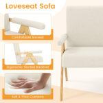 Loveseat Sofa with Armrests and Wooden Legs - Image 10