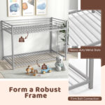 Low Profile Twin Over Twin Metal Bunk Bed with Full-length Guardrails - Image 10