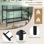 Metal Bunk Bed with Ladder and Full-length Guardrails - Image 11