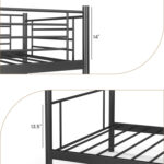Metal Bunk Bed with Ladder and Full-length Guardrails - Image 13