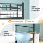 Metal Bunk Bed with Ladder and Full-length Guardrails - Image 8