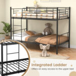 Metal Bunk Bed with Ladder and Full-length Guardrails - Image 9