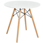 Modern 3-Piece Dining Set: Round Table with Set of 2 Hollow Plastic Chairs - Image 3