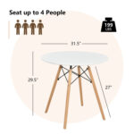 Modern 3-Piece Dining Set: Round Table with Set of 2 Hollow Plastic Chairs - Image 4