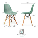 Modern 3-Piece Dining Set: Round Table with Set of 2 Hollow Plastic Chairs - Image 6