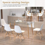 5 Pieces Rectangle Dining Table Set with 51 Inch Glass Tabletop - Image 5