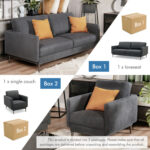 Modern Sofa Couch with Solid Metal Legs and Comfy Backrest Cushion - Image 10