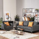 Modern Sofa Couch with Solid Metal Legs and Comfy Backrest Cushion - Image 2