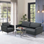 Modern Sofa Couch with Solid Metal Legs and Comfy Backrest Cushion - Image 3