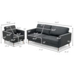 Modern Sofa Couch with Solid Metal Legs and Comfy Backrest Cushion - Image 5