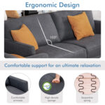 Modern Sofa Couch with Solid Metal Legs and Comfy Backrest Cushion - Image 7
