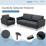 Modern Sofa Couch with Solid Metal Legs and Comfy Backrest Cushion - Image 9