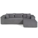 Modular Sectional Sofa Corduroy Upholstered L-shaped Sofa Couch with Deep Seats
