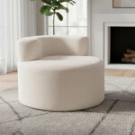 Moon-Shaped Floor Single Sofa Chair with Soft Teddy Fleece - Image 6