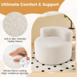 Moon-Shaped Floor Single Sofa Chair with Soft Teddy Fleece - Image 7