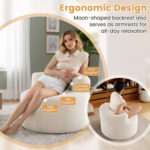 Moon-Shaped Floor Single Sofa Chair with Soft Teddy Fleece - Image 8