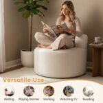 Moon-Shaped Floor Single Sofa Chair with Soft Teddy Fleece - Image 10