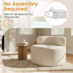 Moon-Shaped Floor Single Sofa Chair with Soft Teddy Fleece - Image 11