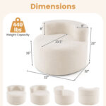 Moon-Shaped Floor Single Sofa Chair with Soft Teddy Fleece - Image 5