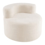 Moon-Shaped Floor Single Sofa Chair with Soft Teddy Fleece