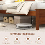 Multiple Size Solid Wood Platform Bed Frame with Headboard in Walnut - Image 7