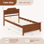 Multiple Size Solid Wood Platform Bed Frame with Headboard in Walnut - Image 4