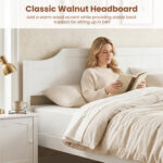 Multiple Size Solid Wood Platform Bed Frame with Headboard in White - Image 7