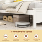 Multiple Size Solid Wood Platform Bed Frame with Headboard in White - Image 8