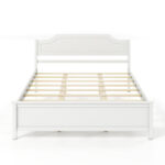 Multiple Size Solid Wood Platform Bed Frame with Headboard in White - Image 4
