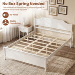 Multiple Size Solid Wood Platform Bed Frame with Headboard in White - Image 11