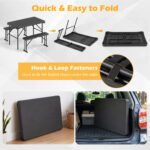 Outdoor Folding Table Bench Set w All-Weather HDPE Tabletop and Sturdy Metal Frame - Image 10