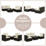 5 Pieces Outdoor Patio Furniture Set with Cushions and Coffee Table - Image 10
