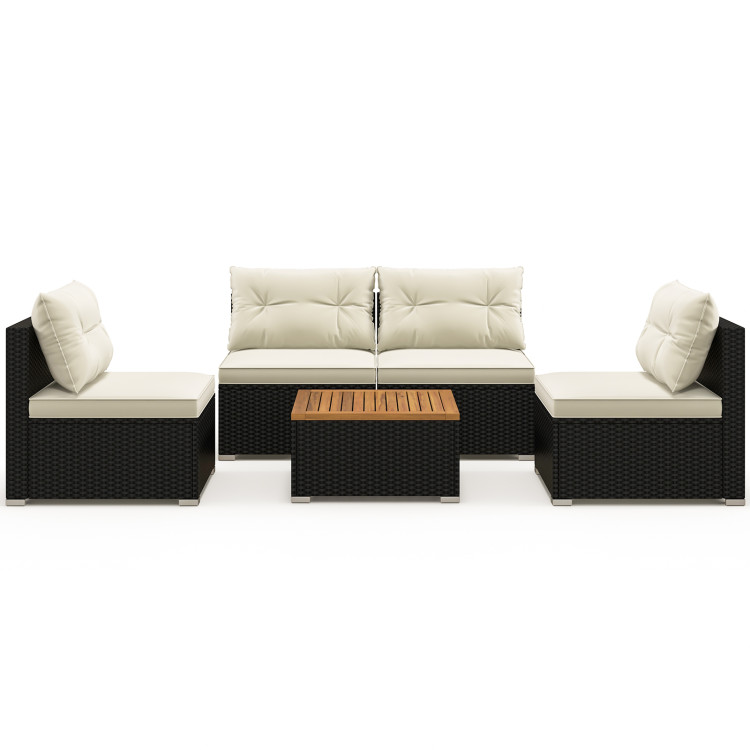 Outdoor_Furniture_Set-3.jpg 5 Piece Outdoor Furniture Set with Solid Tabletop and Soft Cushions - Image 1