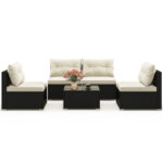 5 Pieces Outdoor Patio Furniture Set with Cushions and Coffee Table - Image 4