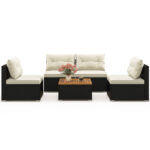 5 Piece Outdoor Furniture Set with Solid Tabletop and Soft Cushions - Image 4