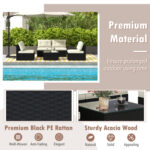 5 Pieces Outdoor Patio Furniture Set with Cushions and Coffee Table - Image 7