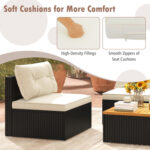 5 Piece Outdoor Furniture Set with Solid Tabletop and Soft Cushions - Image 8