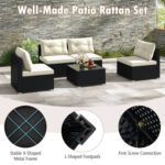 5 Pieces Outdoor Patio Furniture Set with Cushions and Coffee Table - Image 9