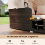 Outdoor Patio Rattan Daybed with Retractable Canopy and Side Tables - Image 9
