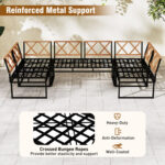 6 Piece Outdoor Sectional Sofa Set Metal Conversation Set with Cushions - Image 8