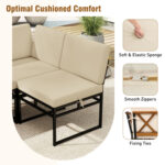 6 Piece Outdoor Sectional Sofa Set Metal Conversation Set with Cushions - Image 9