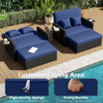 PE Wicker Outdoor Daybed with 4-Level Adjustable Backrest and Storage Ottoman - Image 9