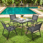 Patio Dining Set for 4 with Umbrella Hole - Image 2