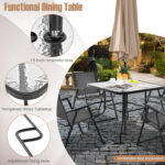 Patio Dining Set for 4 with Umbrella Hole - Image 10