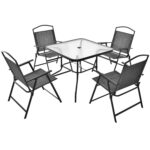 Patio Dining Set for 4 with Umbrella Hole - Image 4
