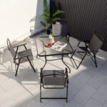 Patio Dining Set for 4 with Umbrella Hole - Image 6