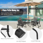 Patio Dining Set for 4 with Umbrella Hole - Image 9