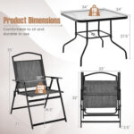 Patio Dining Set for 4 with Umbrella Hole - Image 5