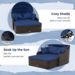 Patio PE Rattan Daybed with Retractable Canopy and Soft Cushions - Image 10